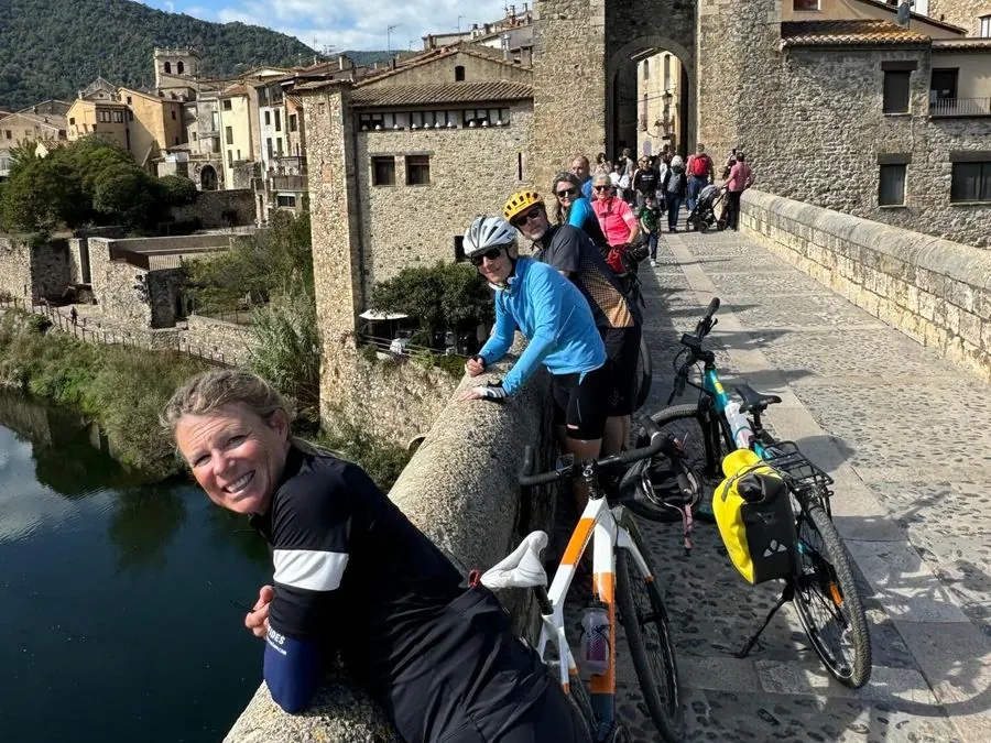 A stop on the old bridge at Besalú