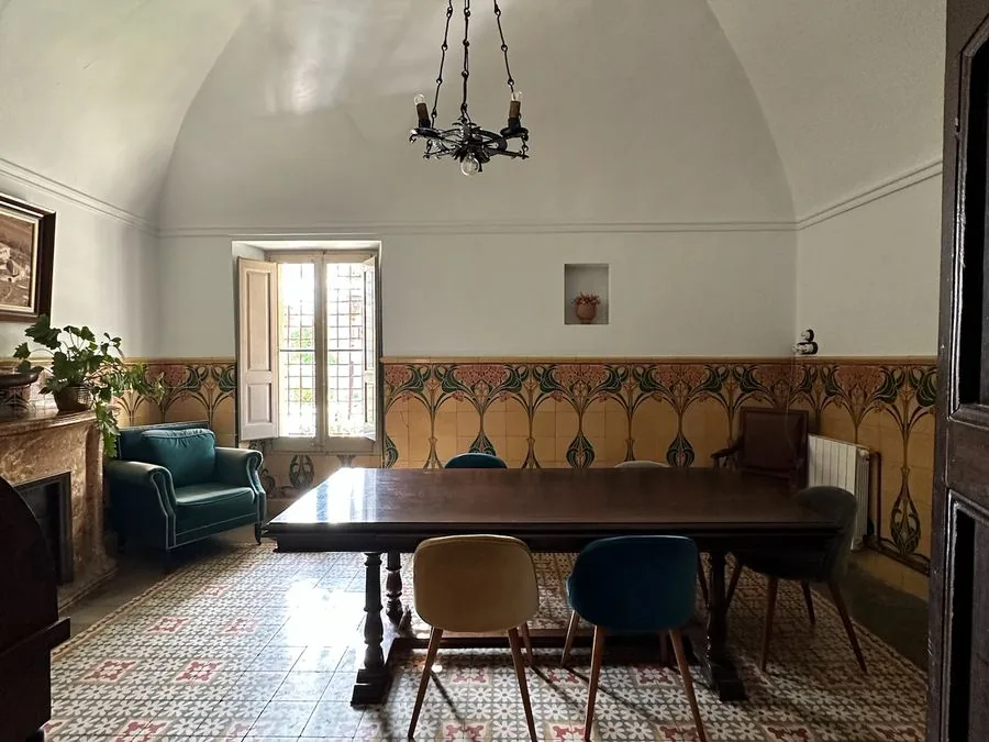 The dining room, set for supper