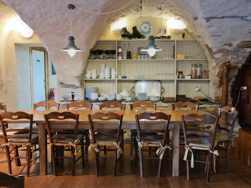 The long table in the old stone barn